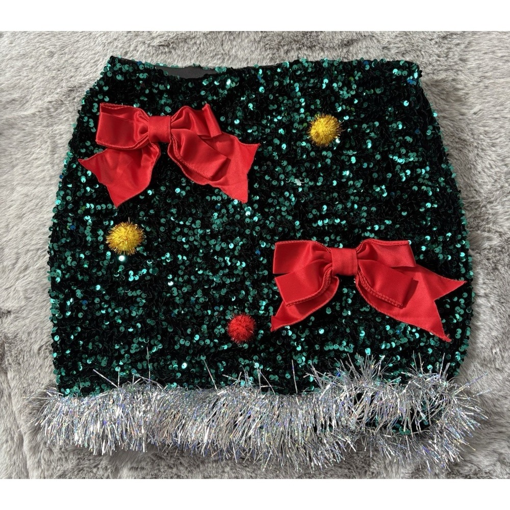 Love on A Hangar christmas skirt size S sequins  bows‎ holiday